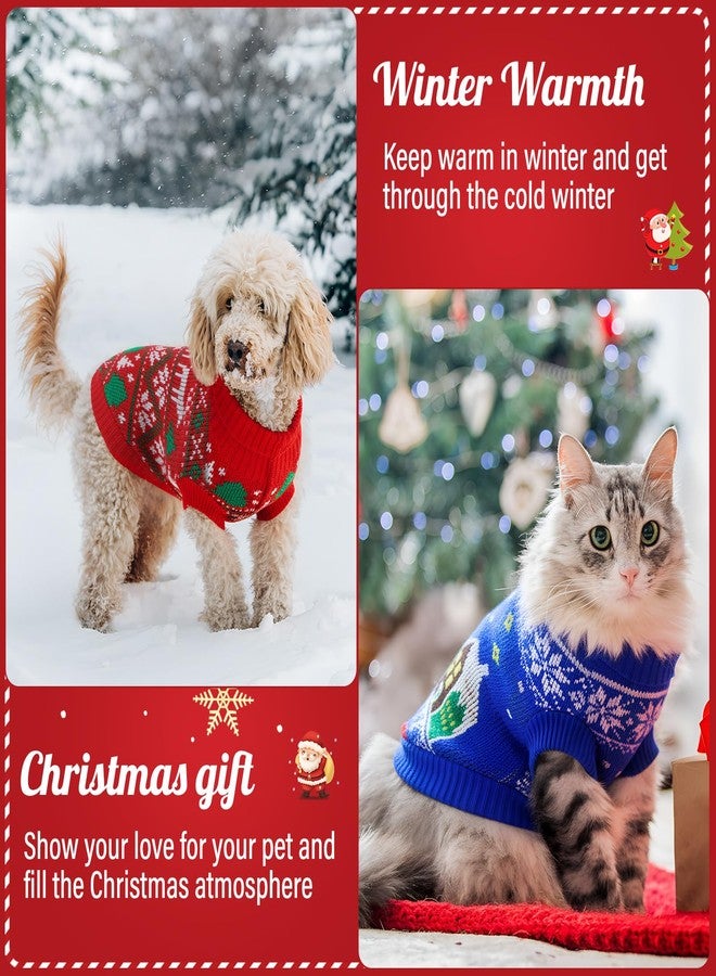 Yeyeplum 4 Pack Dog Ugly Christmas Sweater Puppy Cat Holiday Sweaters Santa Reindeer Snowman Snowflake Knitted Dog Christmas Outfit Winter Xmas Turtleneck Knitwear for Puppy Kitten Pets(XL) - Image 3
